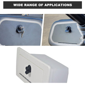 evan push button latch in truck toolbox demonstrating tight space fit