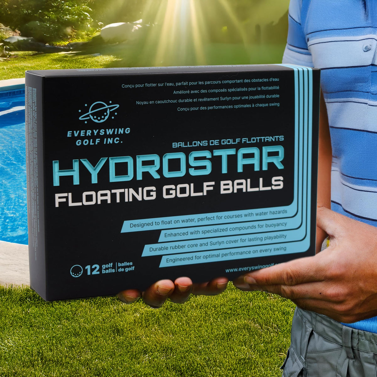 EVERYSWING HydroStar durable Surlyn cover withstands water drills and play.