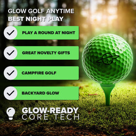EVERYSWING GOLF Supernova glow ball charging under UV light for vivid nighttime glow.