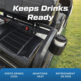 Close-up of durable construction on Evolution cup holder.