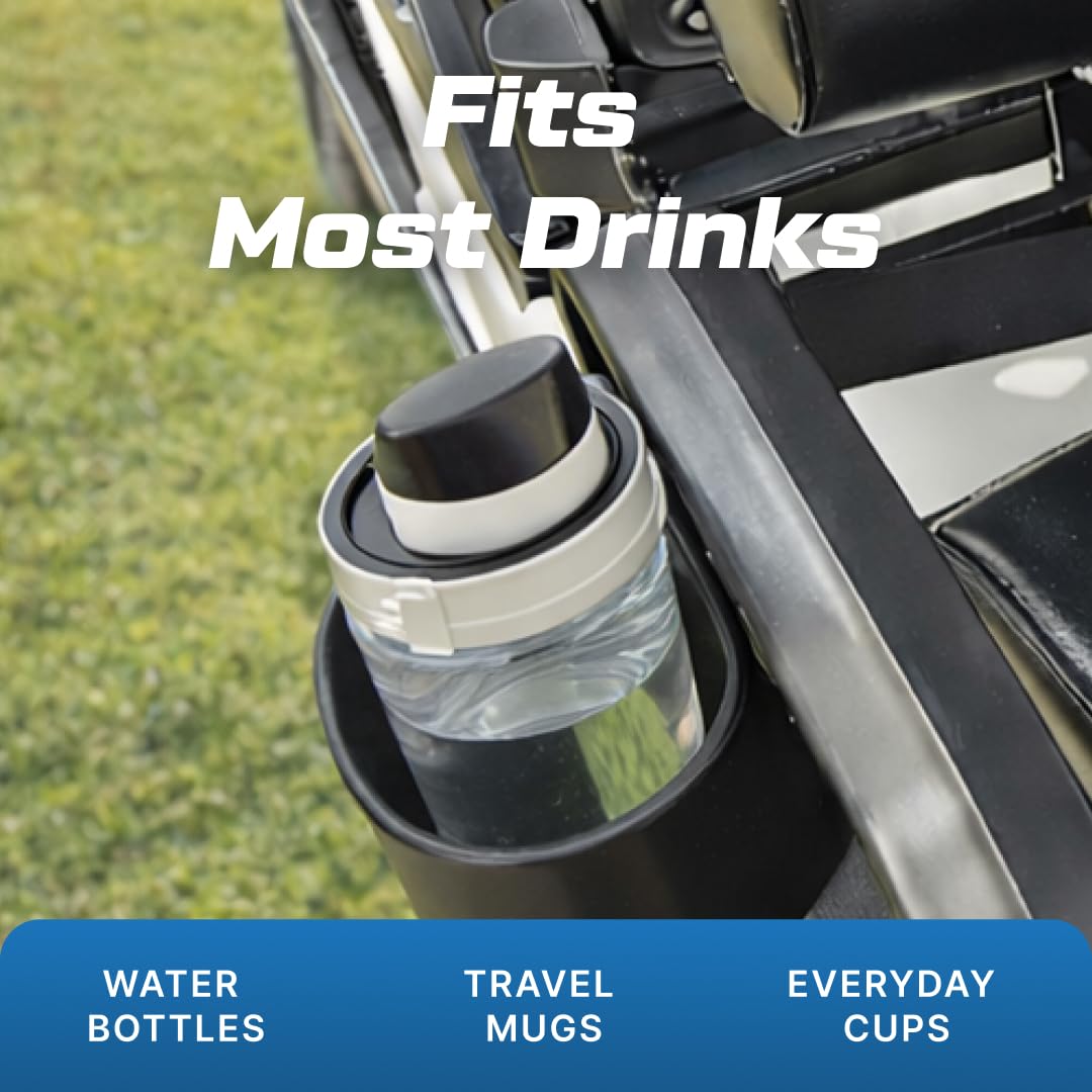 Accommodates water bottles and travel mugs securely.