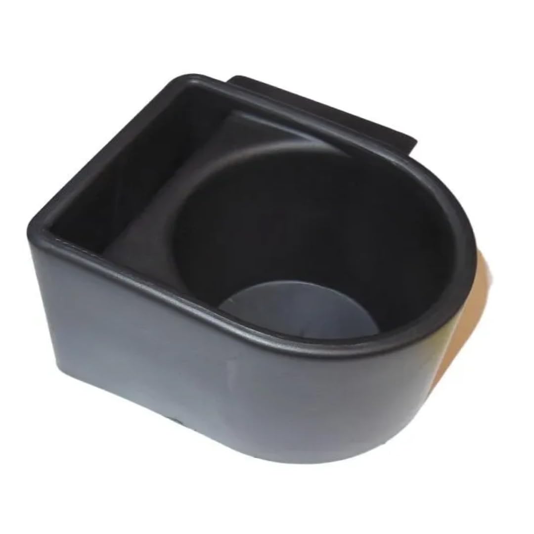 Evolution rear-armrest cup holder secures bottles and cups for golfers.