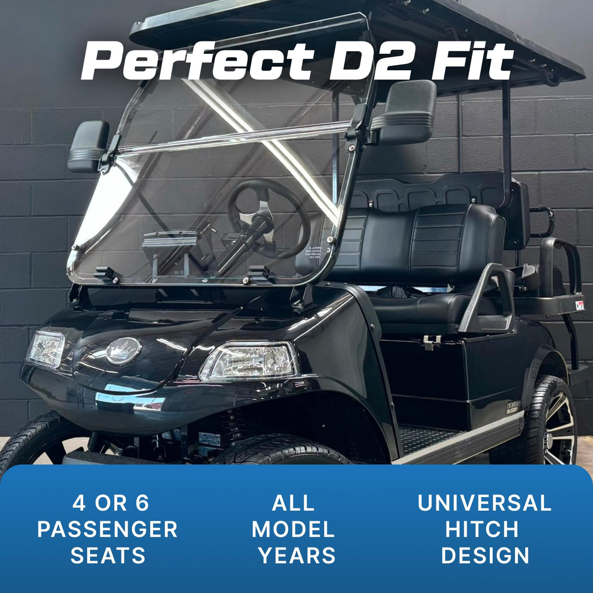Evolution Golf Cart Hitch D2 200lb-tow-capacity supports light towing tasks.