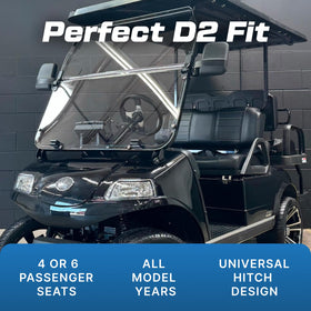 Evolution Golf Cart Hitch D2 200lb-tow-capacity supports light towing tasks.