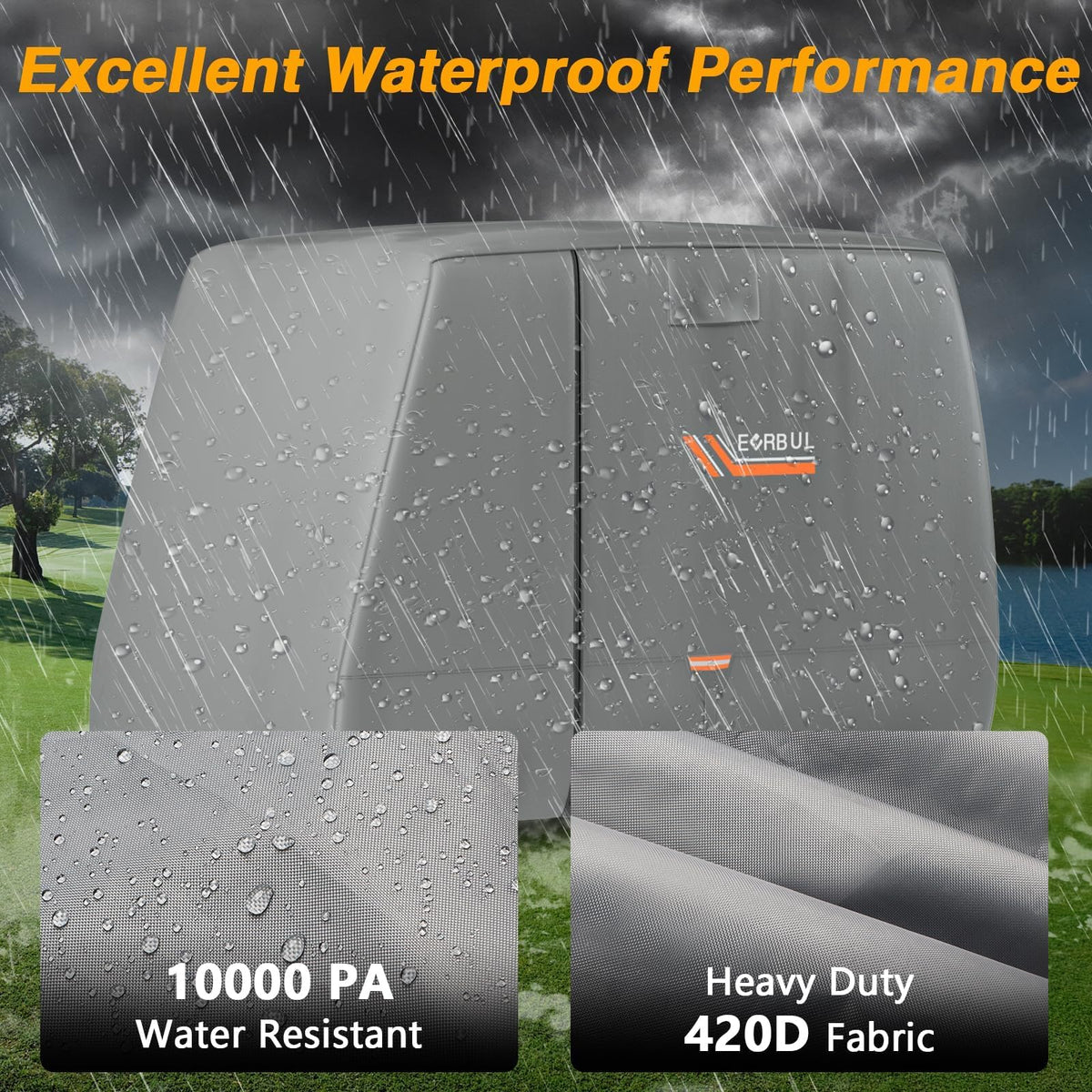 EVRBUL inside 50+ PU coating blocks sun to protect seats.