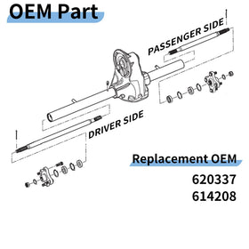EvTok rear axle shaft kit for EZGO RXV with anti-corrosion finish.