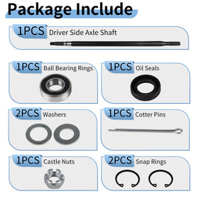 EvTok contents image—includes snap rings, washers, seals for kit completeness.