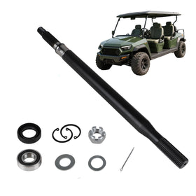EvTok rear splined axle for EZGO TXT passenger side, enhances durability and load handling.
