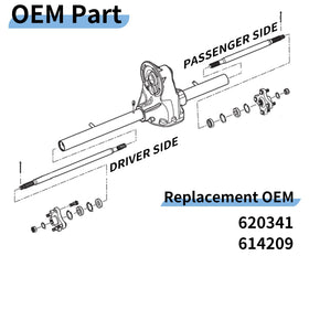 EvTok OEM replacement axle shaft for EZGO RXV 620341 614209.