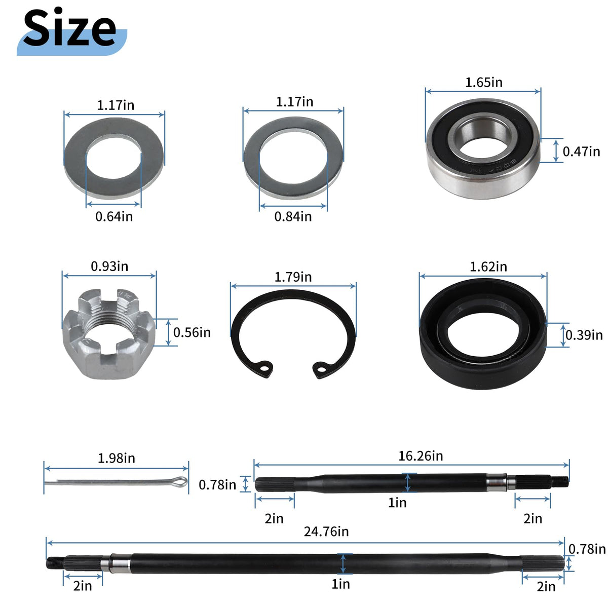EvTok snap rings and washers kit enables precise assembly and secure fastening.