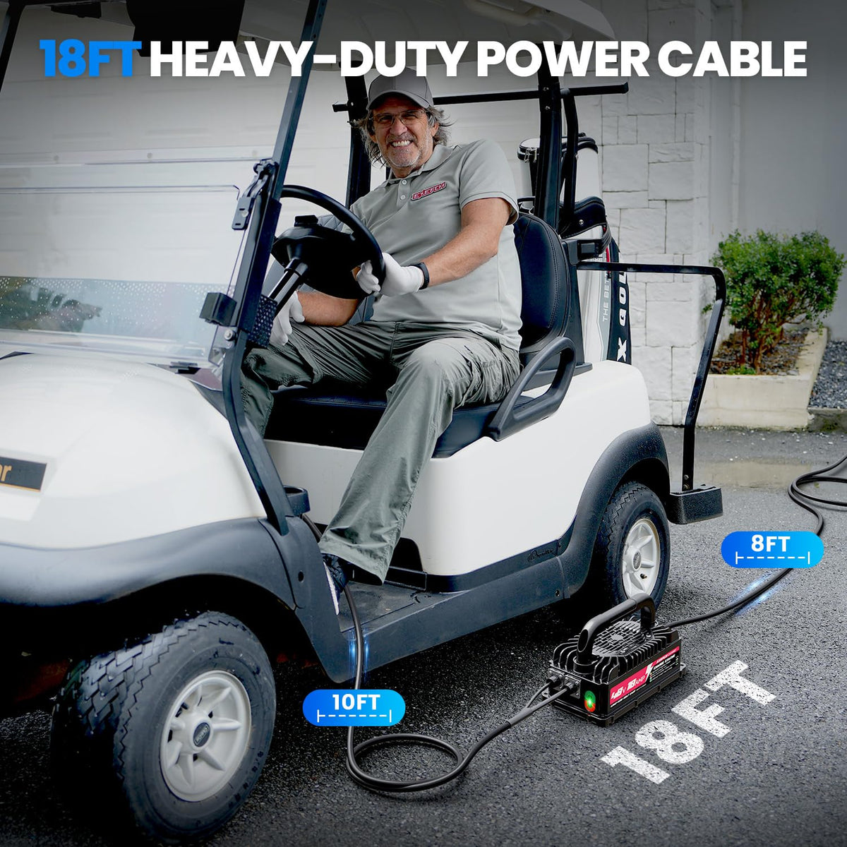EXEFCH 18-foot cable offers flexible reach to standard outlets.