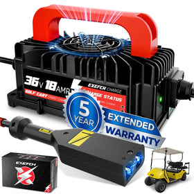 EXEFCH 36V charger exterior view highlights outdoor charging reliability