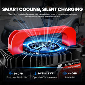 EXEFCH 18-foot cable highlighted for flexible remote charging at courses