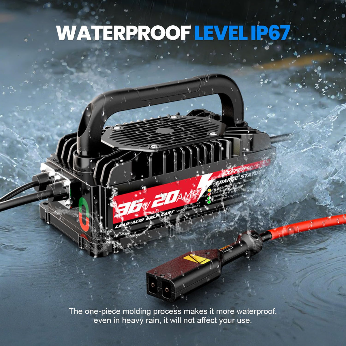 EXEFCH IP67 waterproof rating signifying outdoor durability