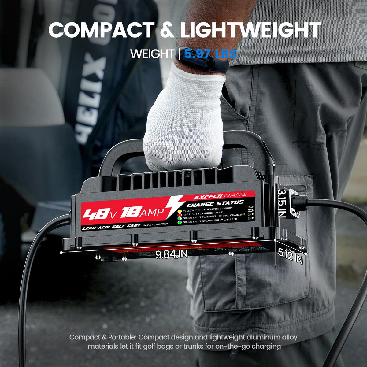 EXEFCH ultra-quiet design operates below 40 dB during outdoor charging.
