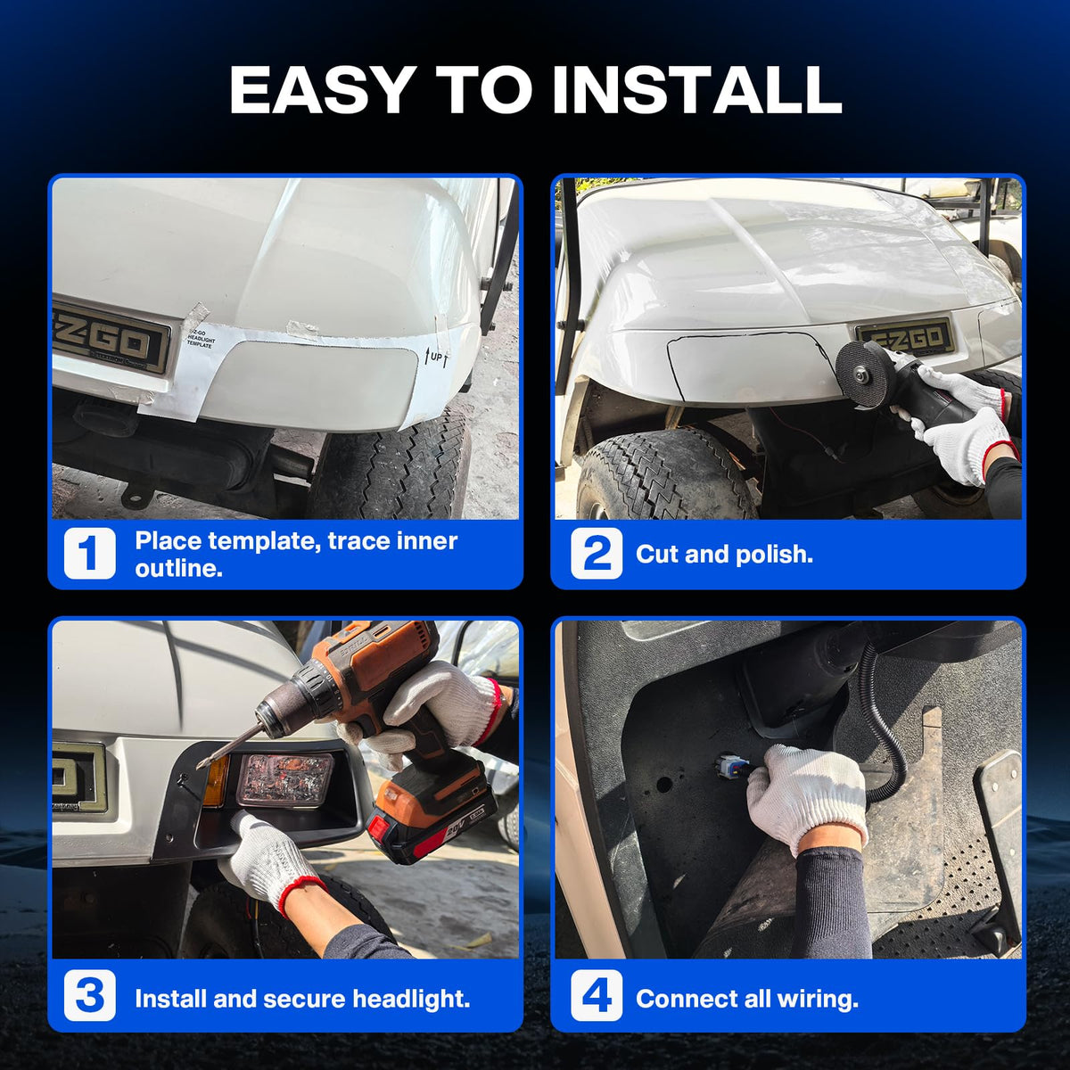 EXEFCH wiring harness simplifies plug-and-play installation for EZGO TXT