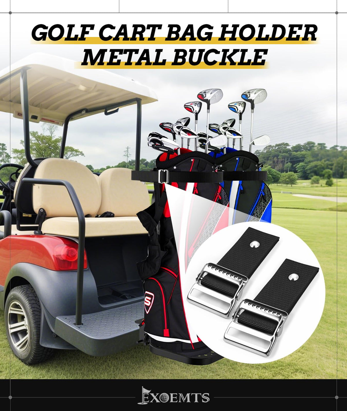 EXOEMTS 120-degree rotating buckle enables quick, secure bag attachment.