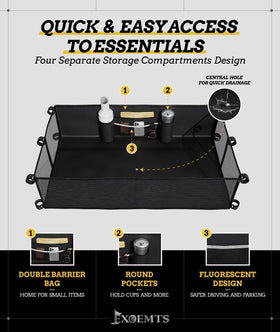 EXOEMTS organizer on common 4-seat carts like Club Car and EZGO