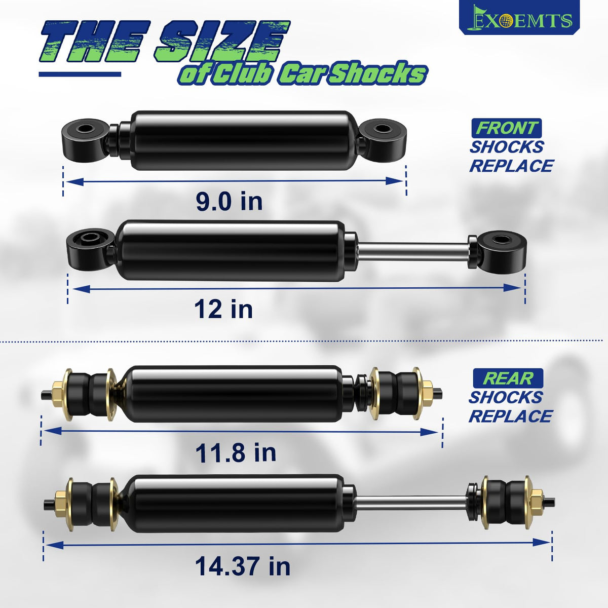 EXOEMTS compatible models chart helps verify fit for Club Car.