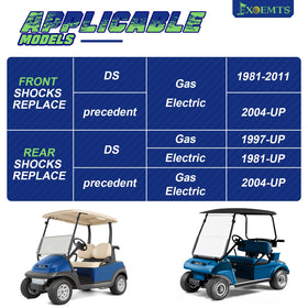 EXOEMTS Club Car rear shock absorber improves stability on rough roads.