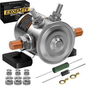 EXOEMTS EZGO 36V solenoid with mount bracket ready for quick installation.