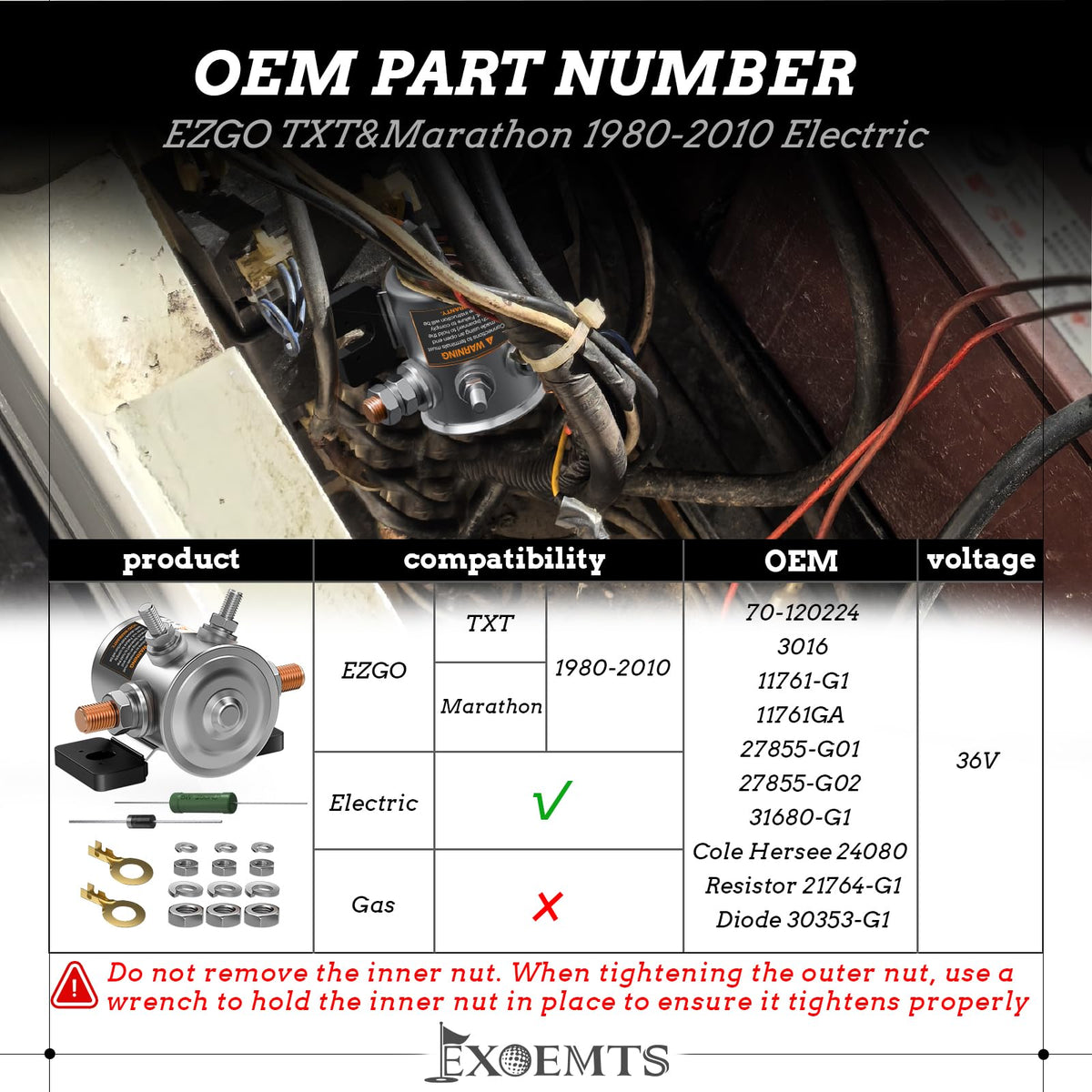 EZGO TXT/Marathon compatibility shown for straightforward replacement fit.