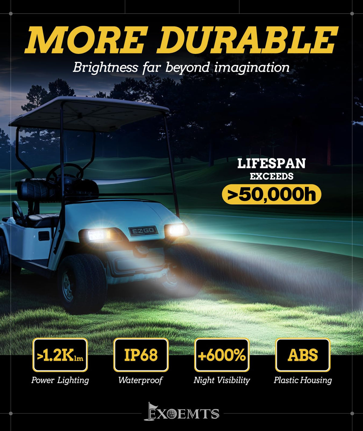 EXOEMTS EZGO TXT right rear taillight improves rear signaling clarity.