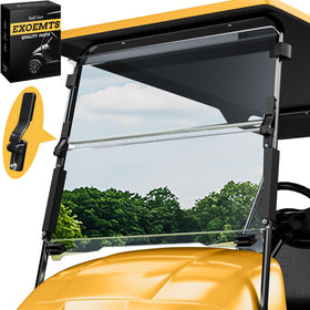 EXOEMTS front windshield for EZGO TXT with foldable design improves visibility and wind protection.