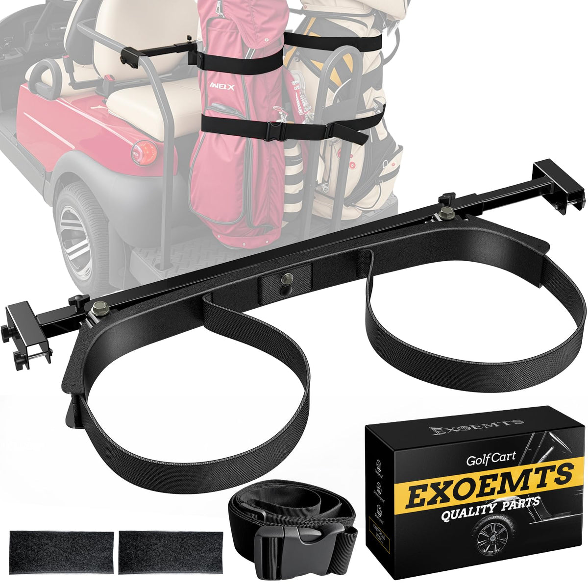 EXOEMTS heavy-duty bag holder attached to backseat for secure bag support