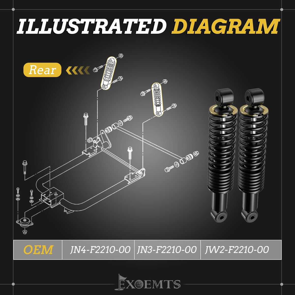 EXOEMTS heavy-duty coil springs provide better weight support