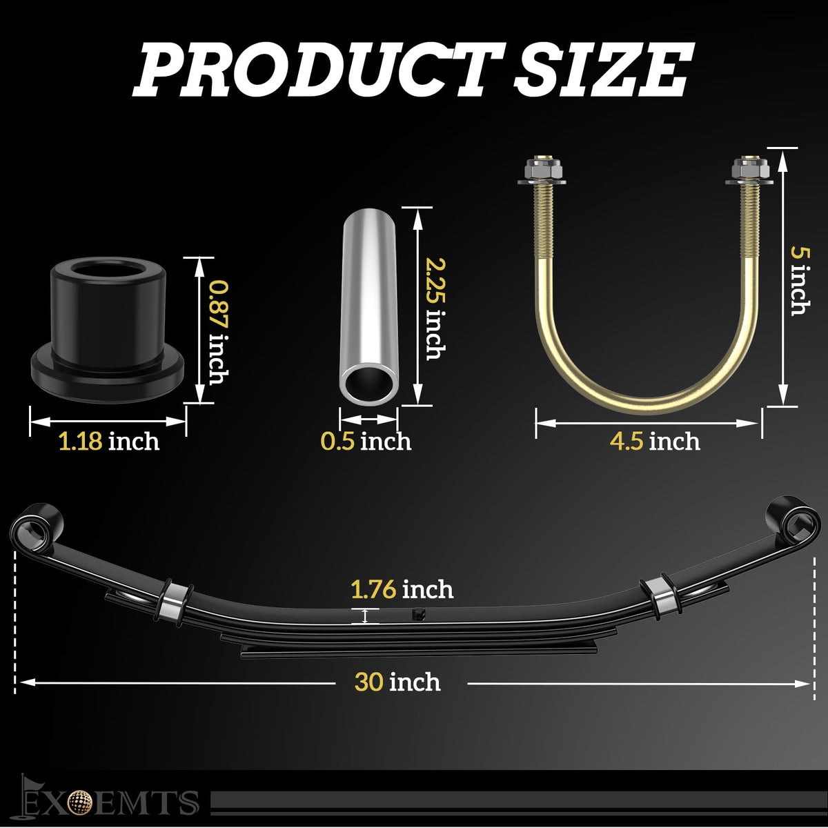 EXOEMTS stainless steel sleeves provide durability and smoother operation.