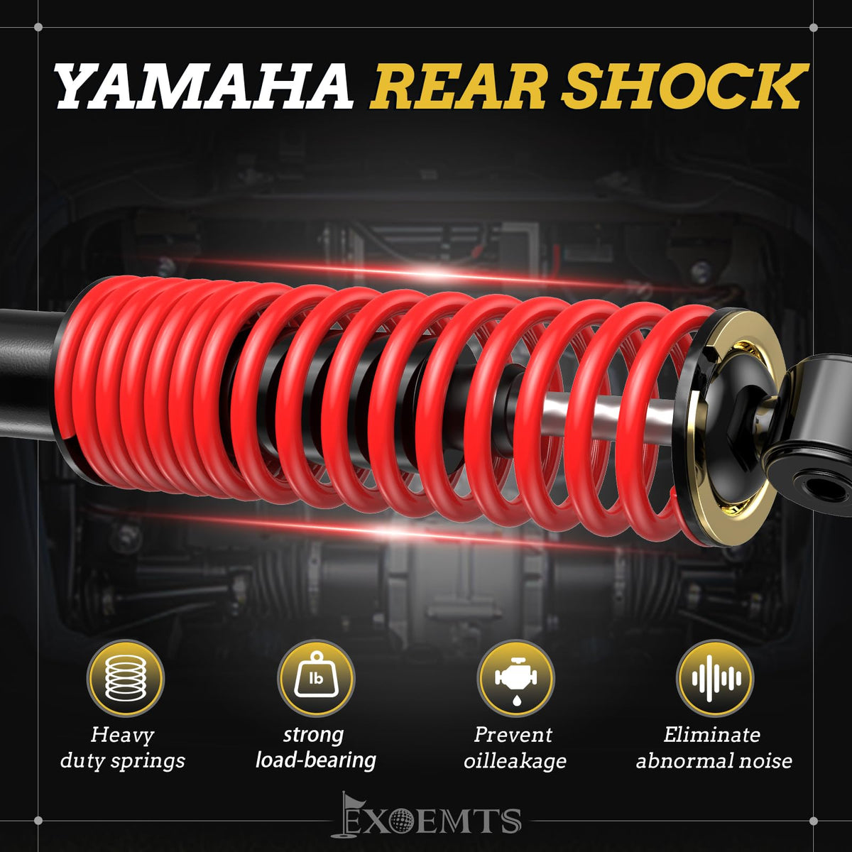 EXOEMTS heavy duty rear shocks with springs for stable handling