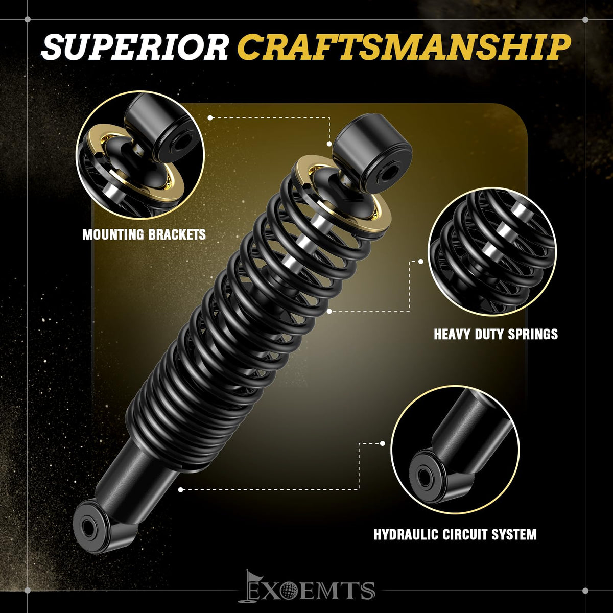 EXOEMTS rear shock for Yamaha G29 handles cargo and rear seats with ease