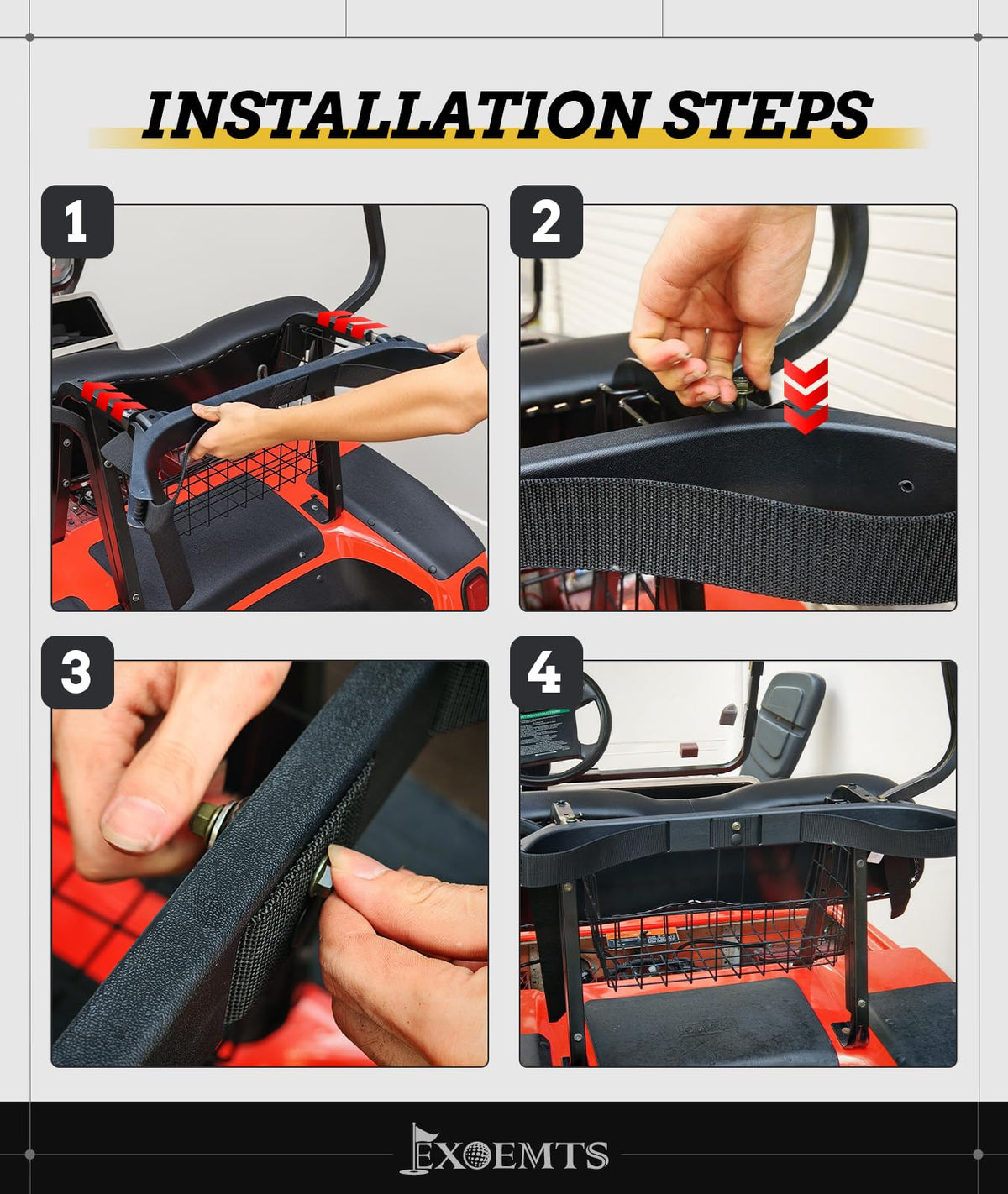Bag holder on bumpy ride demonstrating secure club storage