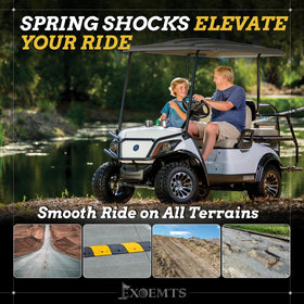 EXOEMTS rear shocks reduce vibration for a smoother golf-cart ride