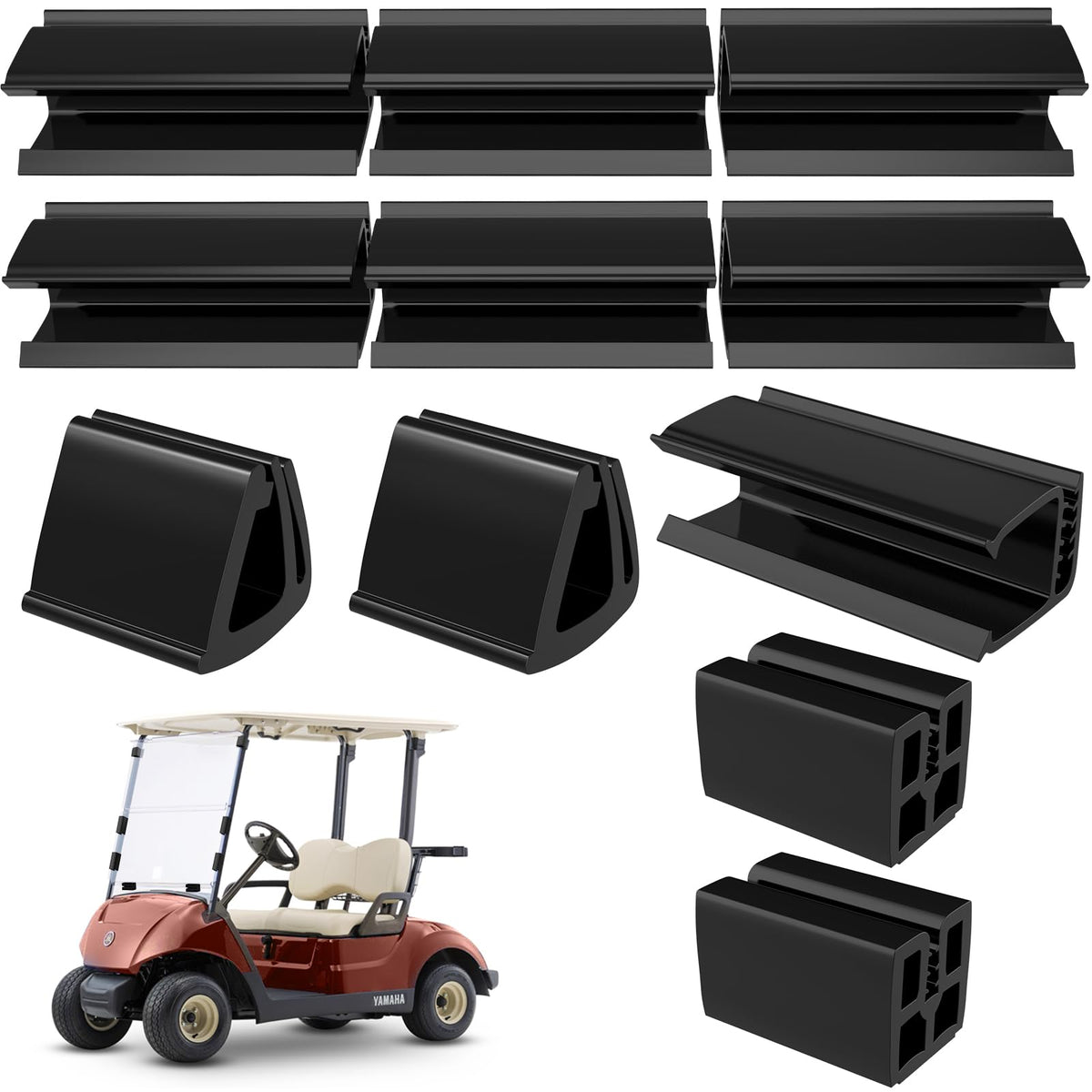 EXOEMTS windshield clip kit for Club Car DS secures the frame clearly.