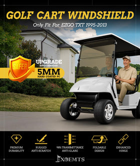 EXOEMTS windshield compatibility for EZGO TXT 1995–2013 models.