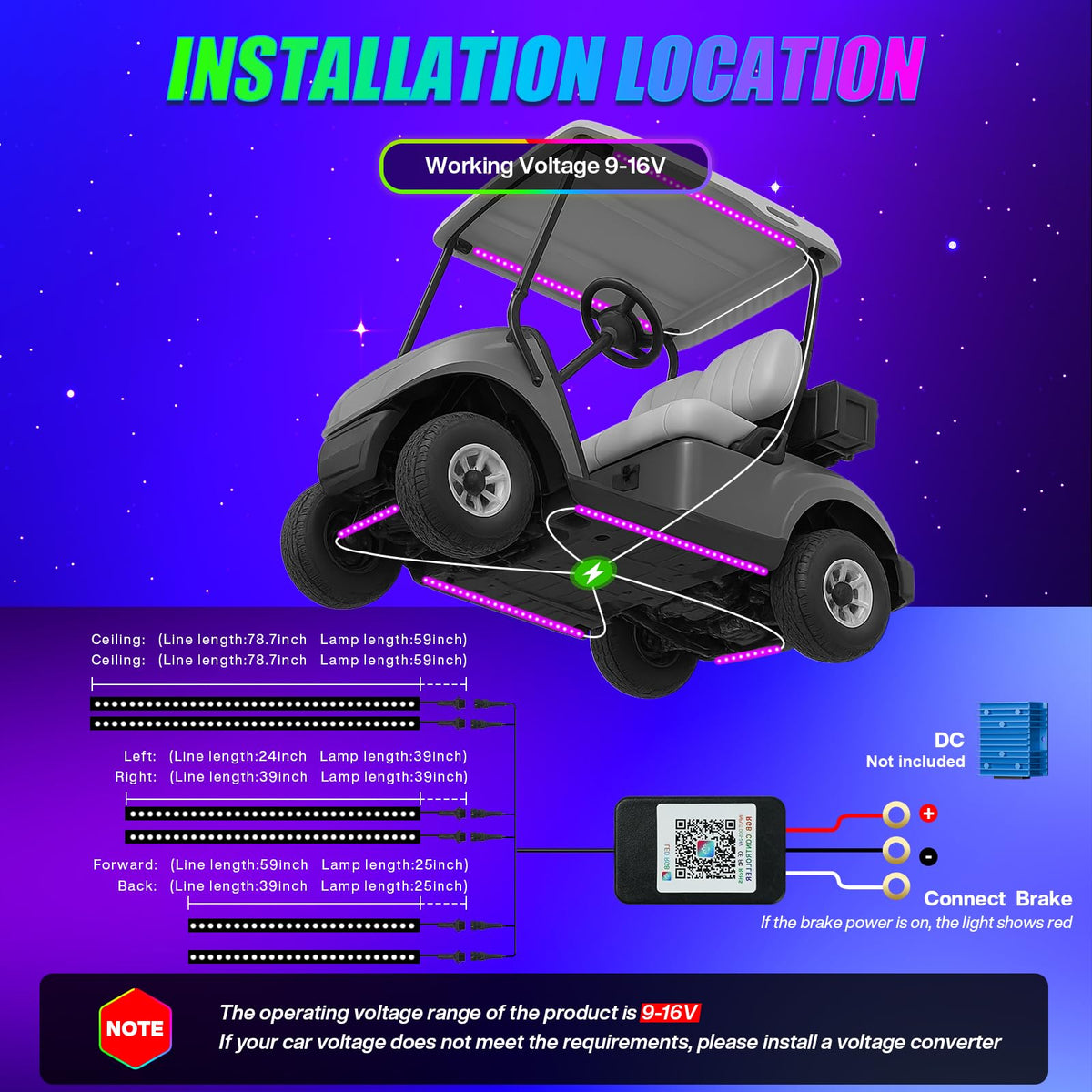 EXOEMTS app control interface for Android and iOS to adjust colors and effects