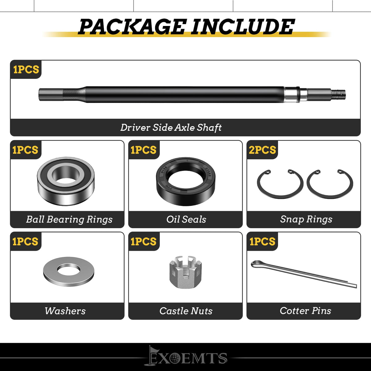 EXOEMTS driver-side axle shaft replacement restores drivability