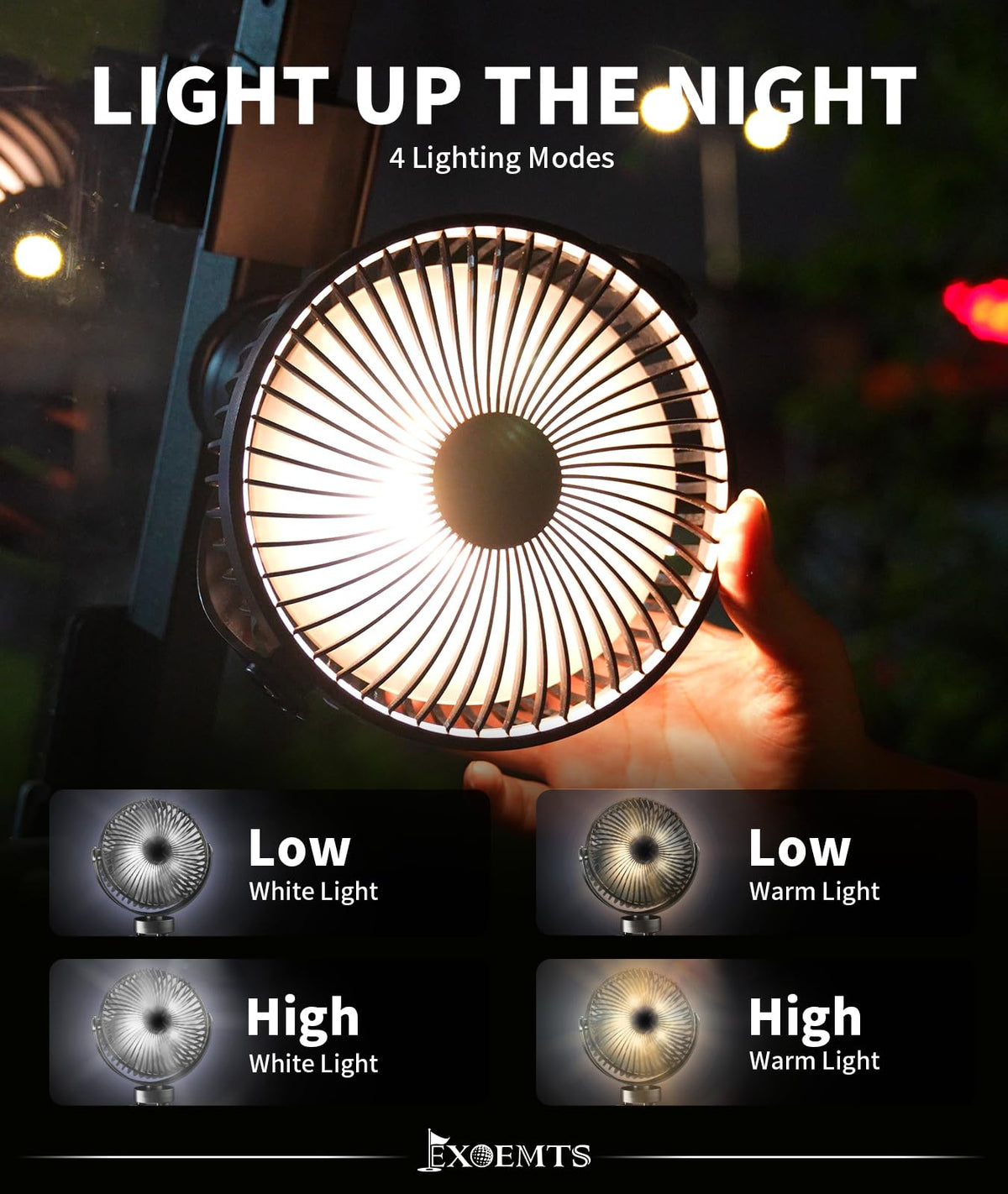EXOEMTS magnetic-golf-cart-fan travels with you for cooling and lighting.