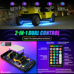 EXOEMTS IP67 waterproof underglow strips resist sand, water, and dirt