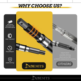 EXOEMTS 24-inch spline shaft enables stable, quiet rides on daily golf paths