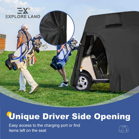Explore Land cover with elastic hem cord ensuring secure fit