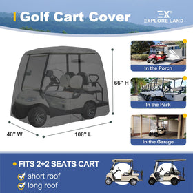 Explore Land golf cart cover side zip entry enables quick access