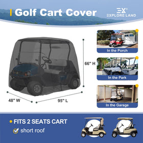 Explore Land golf cart cover with driver-side zip-entry for quick access