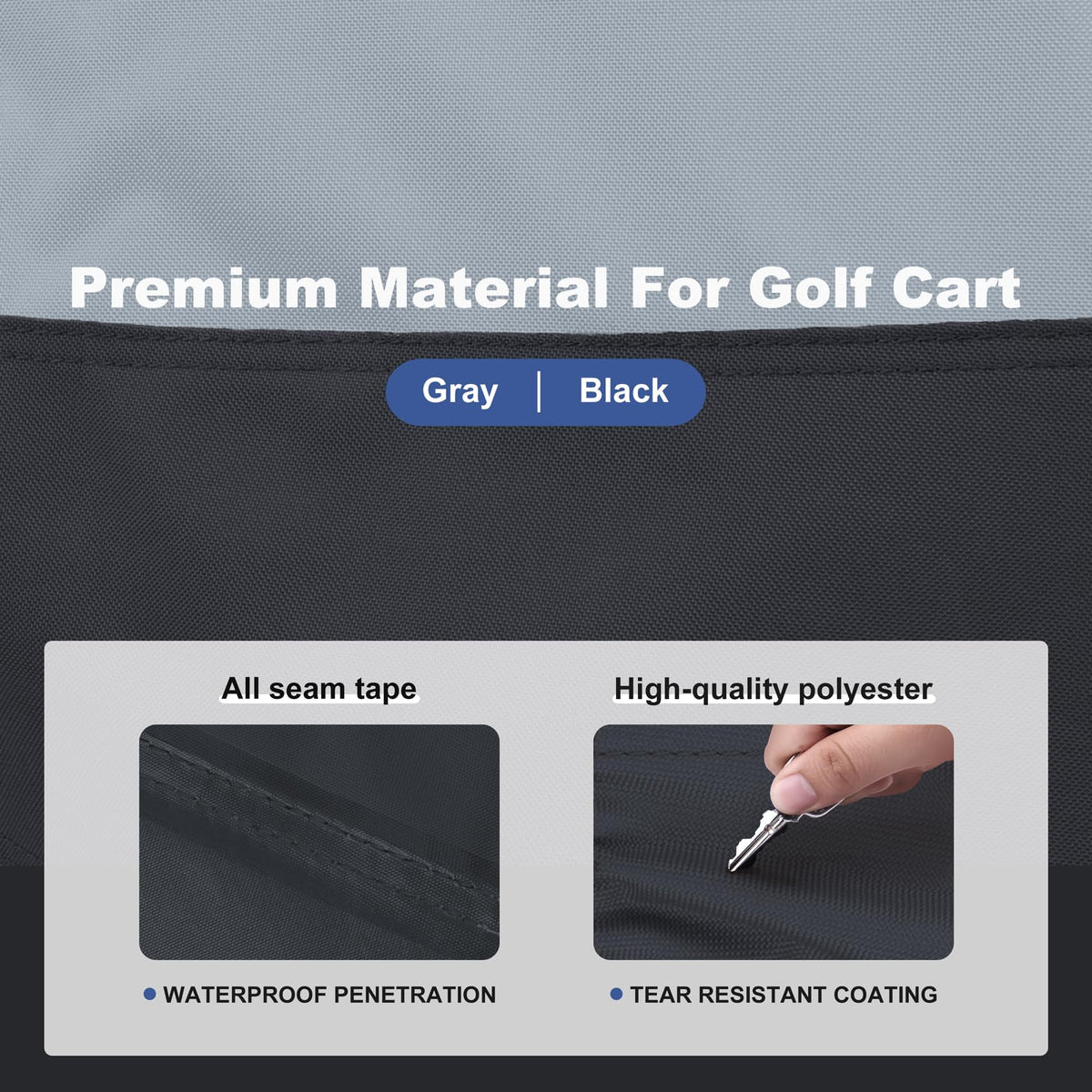 Explore Land elastic hem provides secure cart wrap during windy days.