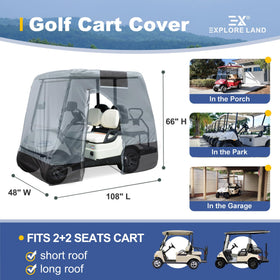Explore Land heavy-duty fabric resists water and dust for long storage.