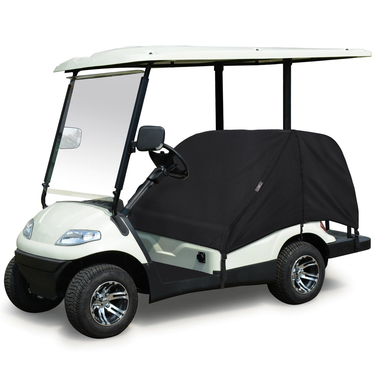 Explore Land waterproof seat cover for 4-seat golf carts protects against rain and spills.