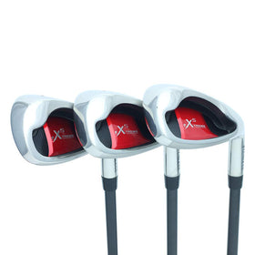 Extreme X5 senior wedge set 52aw at address for precise approach shots.