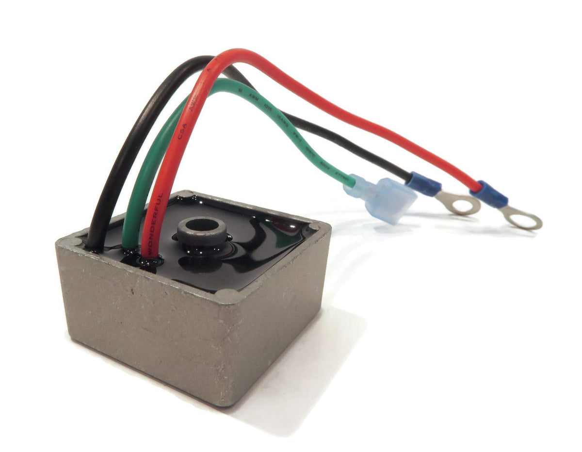 E-Z-GO voltage regulator model number label aids correct fit.